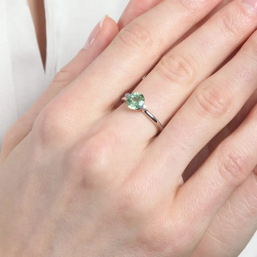 Love at first sight - Tourmalin Green Ring - White Gold - Image 2